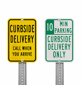 Curbside Delivery Signs
