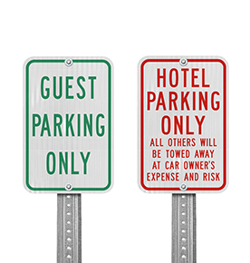 Hotel Parking Signs