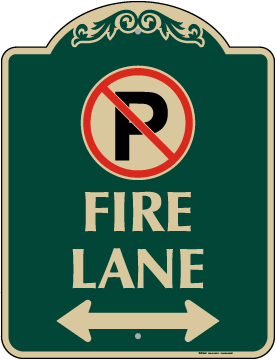 Fire Lane (Double Arrow) Sign