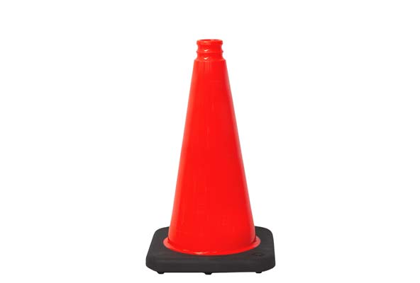 18" Orange Traffic Cone w/ Black Base, 3lbs