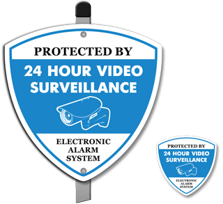 Protected by 24 Hr Video Surveillance Yard Sign