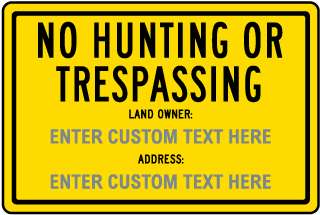 Custom New Hampshire No Hunting or Trespassing Sign