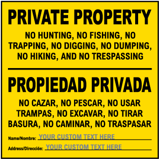 Custom Bilingual New Mexico No Trespassing Sign