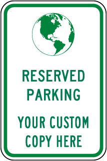 Custom Green Vehicles Only Sign