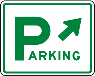 Parking Area Sign (Diagonal Arrow)