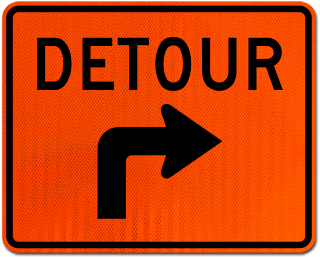 Detour Right Turn Sign