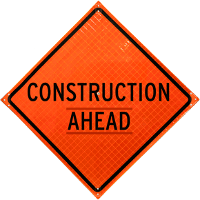 Construction Ahead Roll-Up Sign