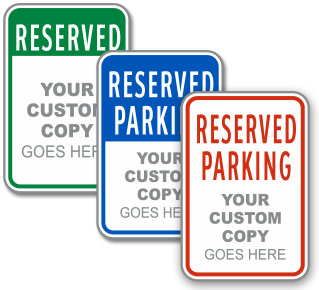 Custom Reserved Parking For Sign with Text Only