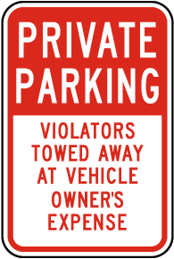 Private Property No Unauthorized Parking Restriction Alert Attention Caution Warning Notice Aluminum Metal Sign 12 X18 Plate - View #7