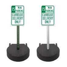 60 lb. Circular Portable Sign Stand with 5' PVC or 6' U-Channel Post