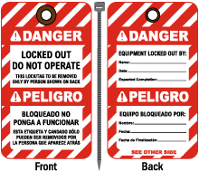Bilingual Locked Out Do Not Operate Tag
