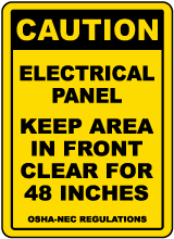 Caution Keep Area Clear For 48 Inches Floor Sign