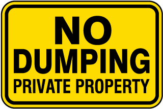No Dumping Private Property Sign