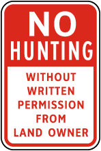 No Hunting Without Permission Sign