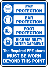 The Required PPE Must Be Worn Sign