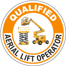Qualified Aerial Lift Operator Hard Hat Sticker