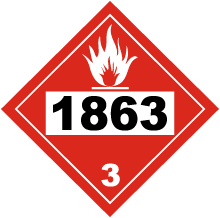UN # 1863 Class 3 Flammable Liquid