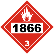 UN # 1866 Class 3 Flammable Liquid