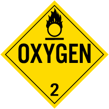 Oxygen Class 2 Placard