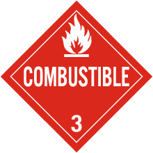 Combustible Class 3 Placard