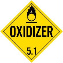Oxidizer Class 5.1 Placard