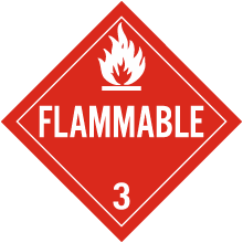 Flammable Class 3 Placard