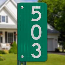 Green Vertical 911 Address Sign