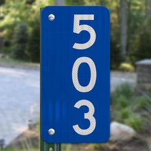 Blue Vertical 911 Address Sign