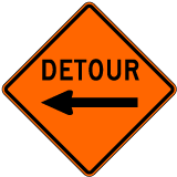 Detour Left Sign