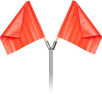 Orange Vinyl Flag with Wood Handle - Pack of 2
