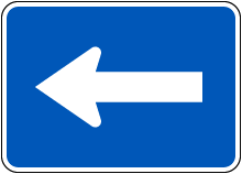 Left Turn Arrow (Auxiliary) Sign