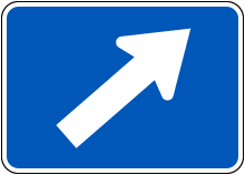 Right Diagonal Turn Arrow (Auxiliary) Sign