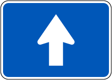 Straight Arrow (Auxiliary) Sign