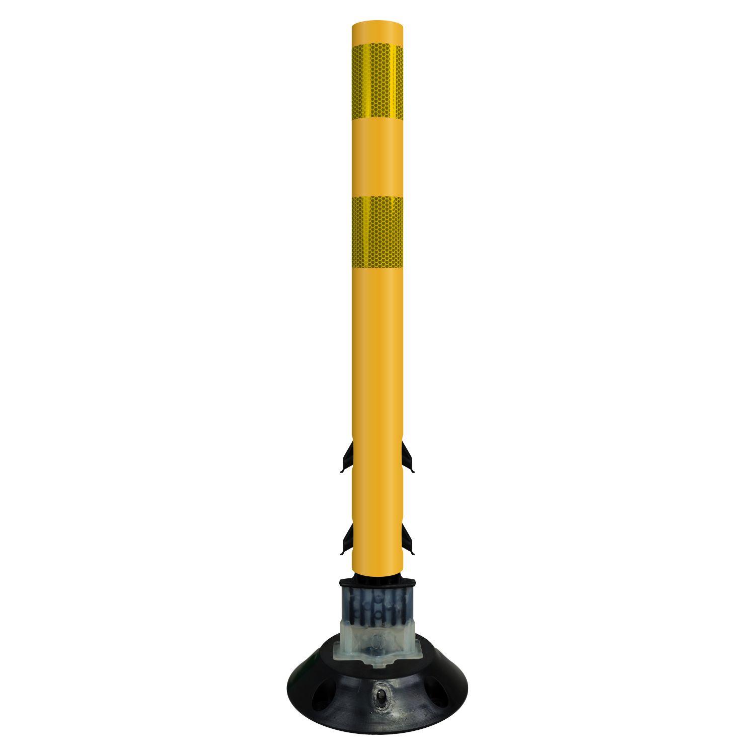 Yellow Yellow Surface Mount Tubular Traffic Delineator