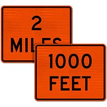 Custom Orange Supplemental Distance Sign