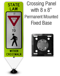 Yield To Pedestrians In-Street Sign with Fixed Base