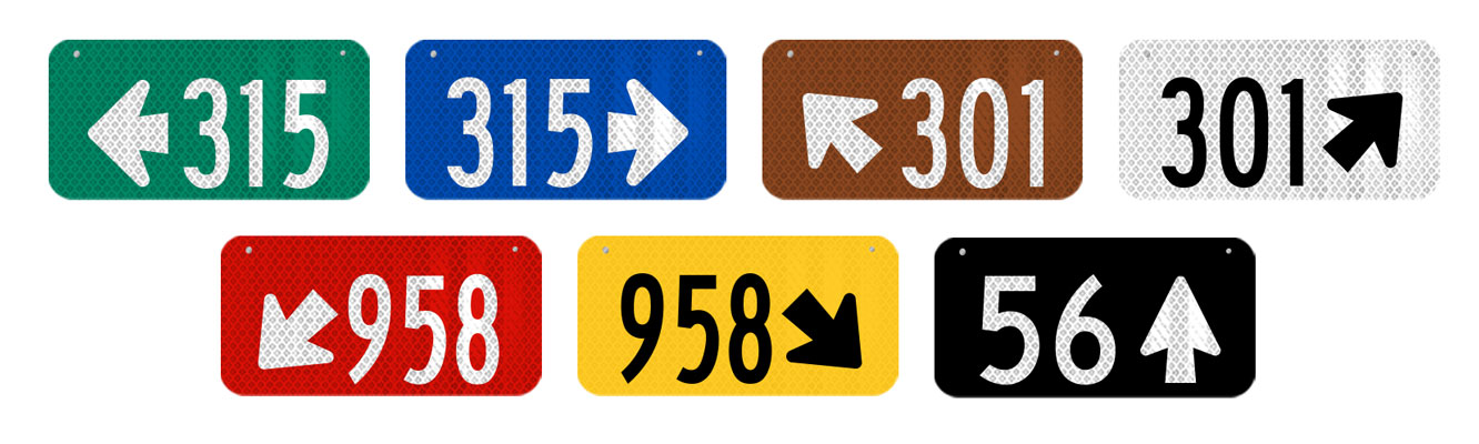 911 Address Signs colors we offer.