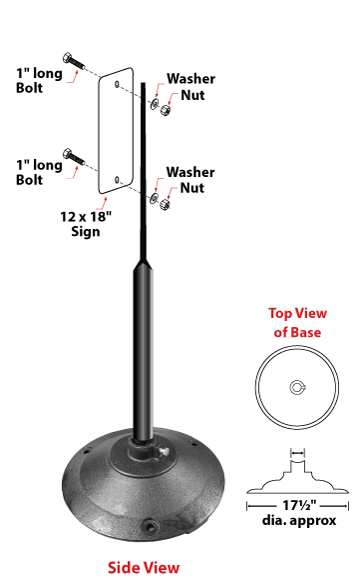 Black Sign Stand sign mounting