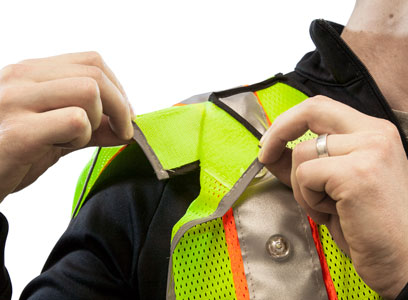 Green LED Vest Front Night Time