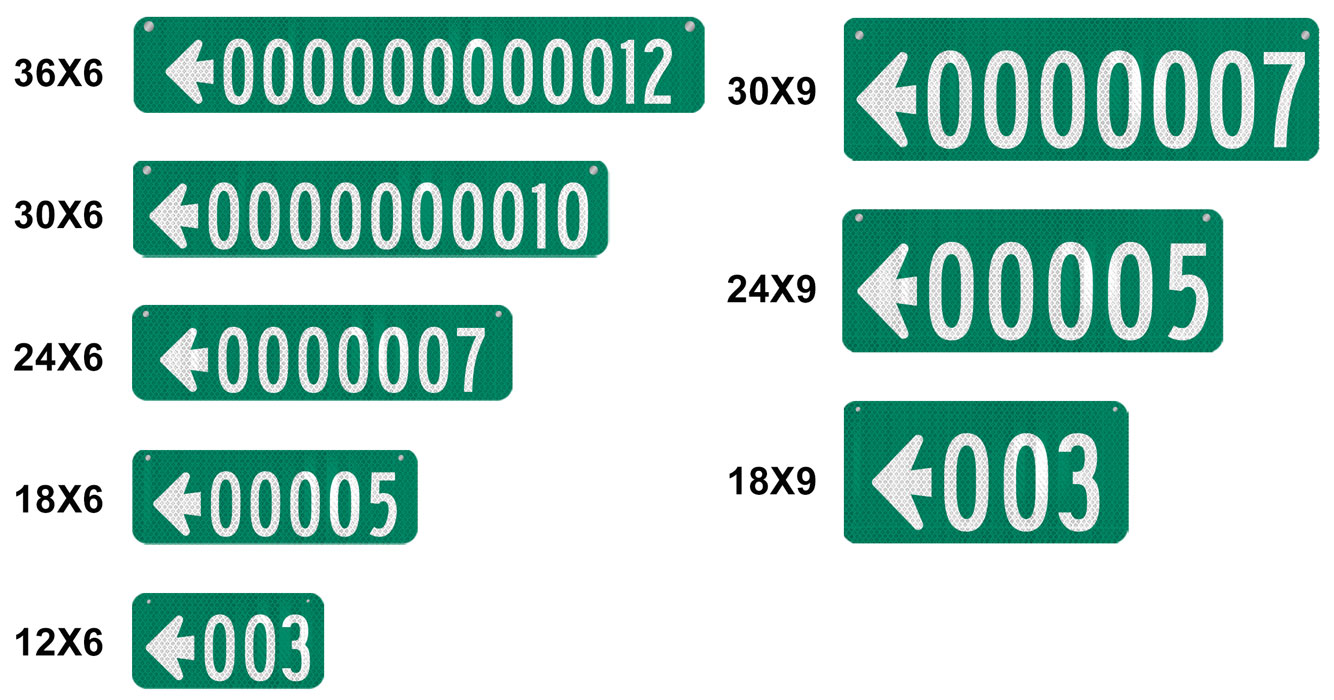 911 Address Signs Size Comparison